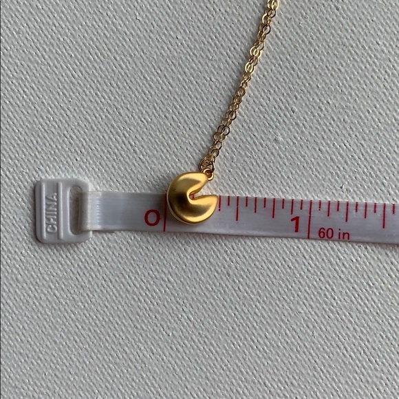 NEW Golden Fortune Cookie Necklace - Picture 3 of 4